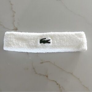 Vintage Lacoste White Terry Cloth Headband